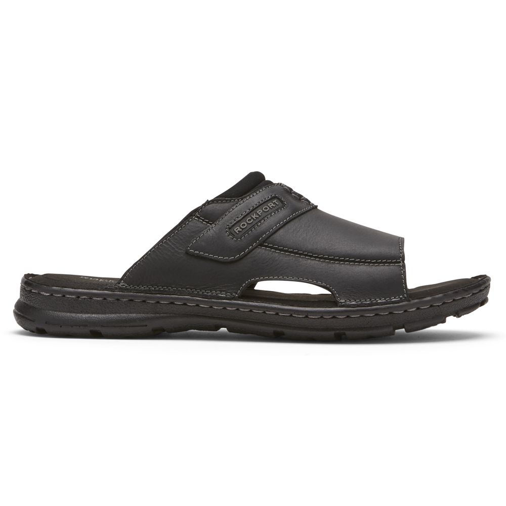 Rockport Darwyn 2 Slide - Mens Slides - Black - NZ (ITP-078953)